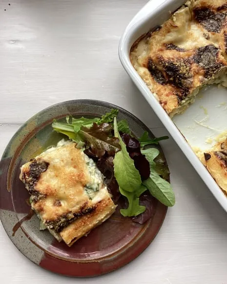 A Classic Recipe for Layered Pasta with Courgette and A Trio of Cheeses